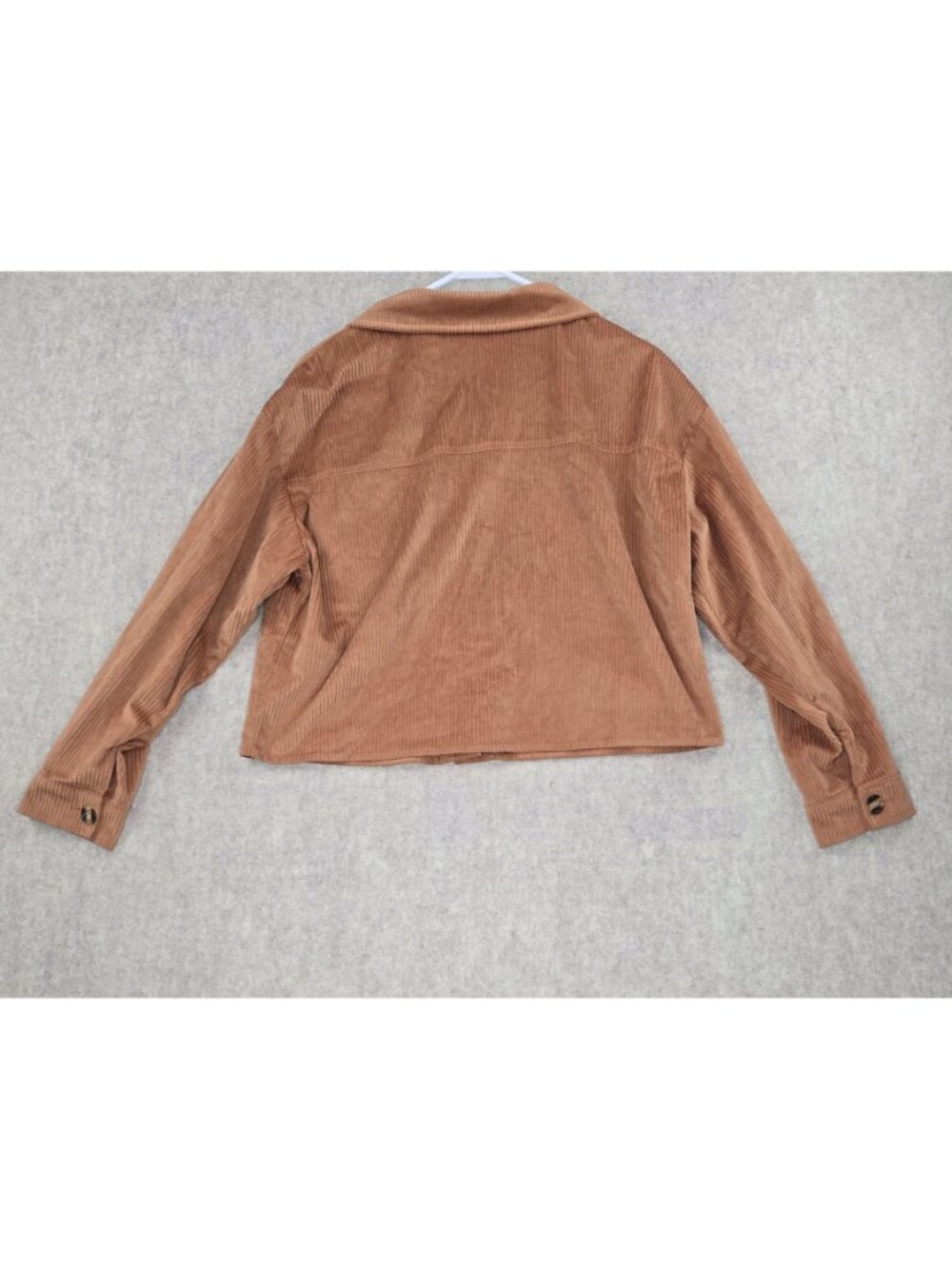 Emery Rose Corduroy Button-Up Jacket M Brown Long Sleeve Button Cuffs - Picture 2 of 7